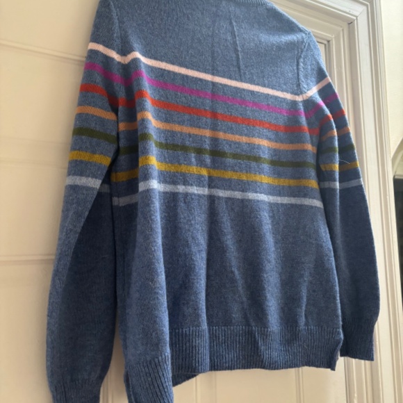 WOOL LOVER 100% Lambswool Striped Crew Neck - Picture 3 of 4